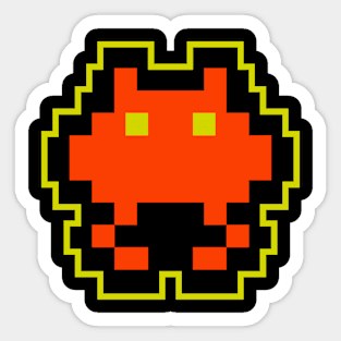 Red Alien 8 Bit Sticker